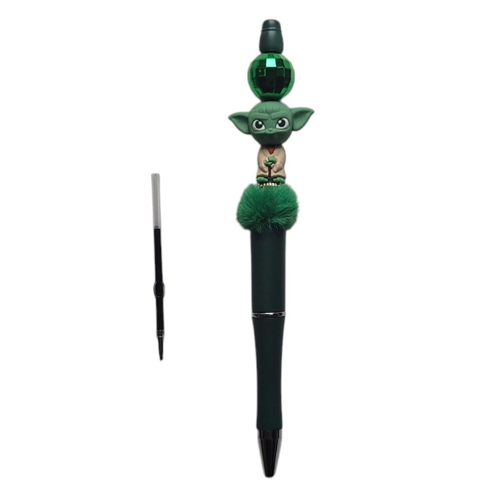 Beaded "Yoda" pen with replacement ink.